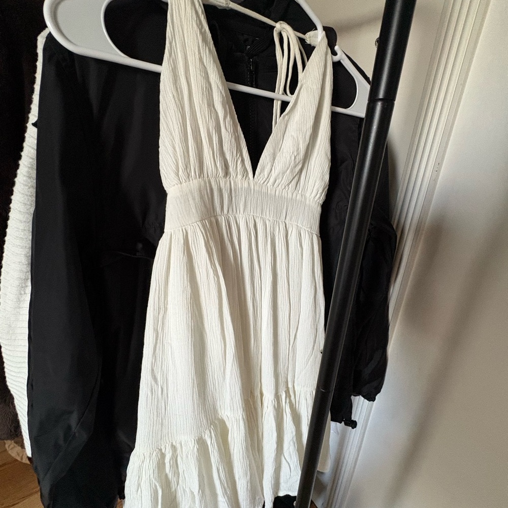 White Halter Dress